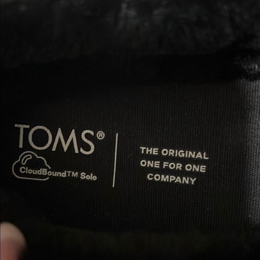 Toms Alpargata Charcoal Gray Black Sweater Fur Inside Leather Sole 8M - Picture 13 of 15